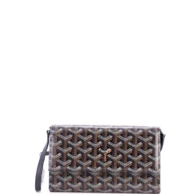 Pre-owned Goyard  Goyard Varenne Continental Wallet With Strap Coated Canvas In Black