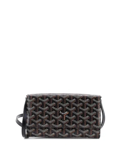 Pre-owned Pre-owned Goyard  Goyard Varenne Continental Wallet With Strap Coated Canvas In Black