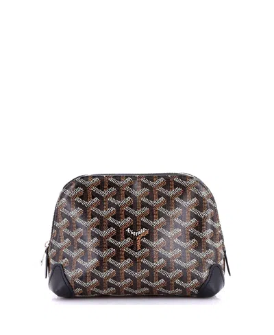 Pre-owned Pre-owned Goyard  Goyard Vendome Cosmetic Pouch Coated Canvas In Black