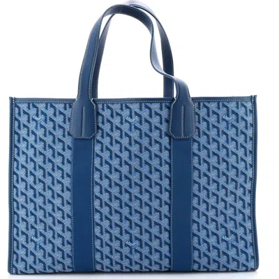 Pre-owned Goyard  Goyard Villette Tote Coated Canvas Mm In Blue