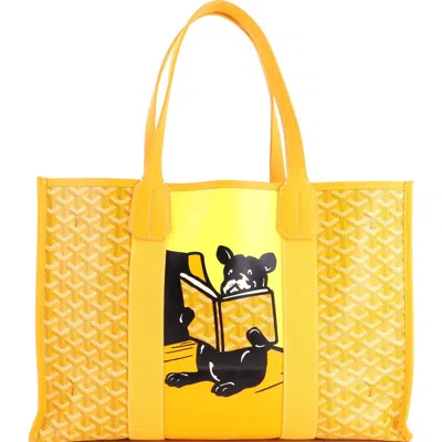 Pre-owned Goyard  Goyard Villette Tote Printed Coated Canvas Mm In Yellow
