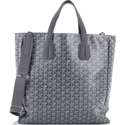 Pre-owned Goyard  Goyard Voltaire Convertible Tote Coated Canvas In Gray