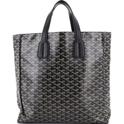 Pre-owned Goyard  Goyard Voltaire Iii Tote Coated Canvas In Black