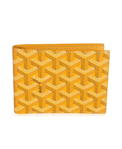 Pre-owned Pre-owned Goyard  Goyard Yellow Goyardine Victoire Wallet Canvas Wallet