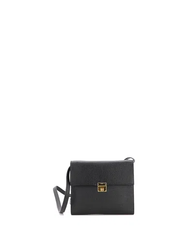 Pre-owned Pre-owned Hermes  Hermes 16 Clic Wallet On Strap Chevre Mysore In Black