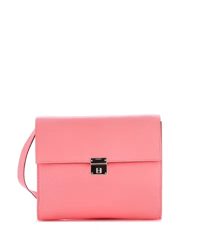 Pre-owned Pre-owned Hermes  Hermes 16 Clic Wallet On Strap Chevre Mysore In Pink