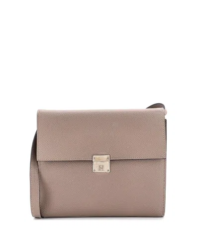 Pre-owned Pre-owned Hermes  Hermes 16 Clic Wallet On Strap Epsom In Gray