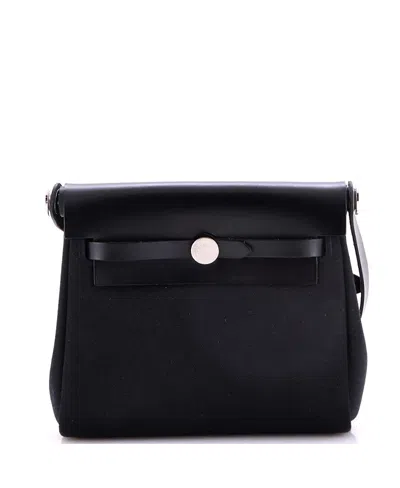 Pre-owned Pre-owned Hermes  Hermes 20 Herbag Zip Toile And Leather In Black
