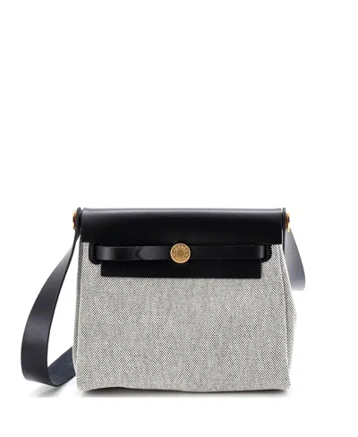 Pre-owned Pre-owned Hermes  Hermes 20 Herbag Zip Toile And Leather In Black