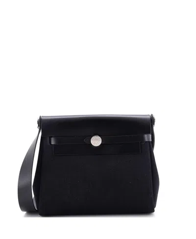 Pre-owned Pre-owned Hermes  Hermes 20 Herbag Zip Toile And Leather In Black