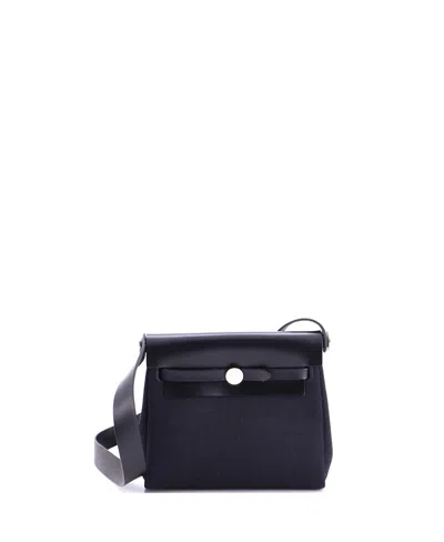 Pre-owned Pre-owned Hermes  Hermes 20 Herbag Zip Toile And Leather In Black