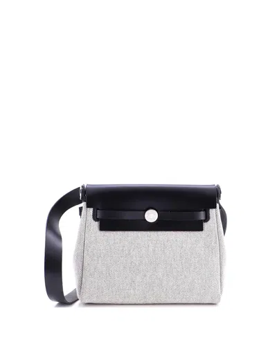 Pre-owned Pre-owned Hermes  Hermes 20 Herbag Zip Toile And Leather In Black