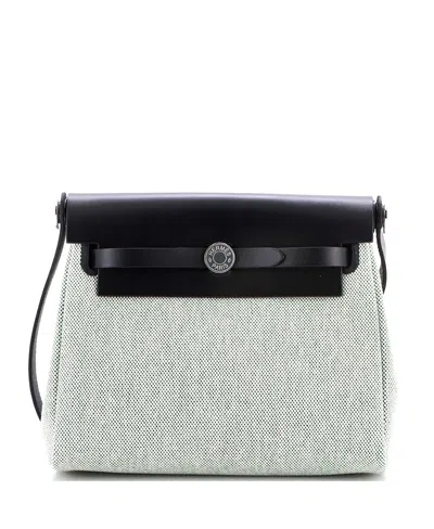 Pre-owned Pre-owned Hermes  Hermes 20 Herbag Zip Toile And Leather In Black