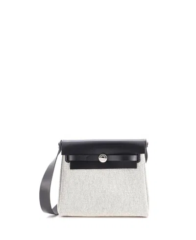 Pre-owned Pre-owned Hermes  Hermes 20 Herbag Zip Toile And Leather In Black