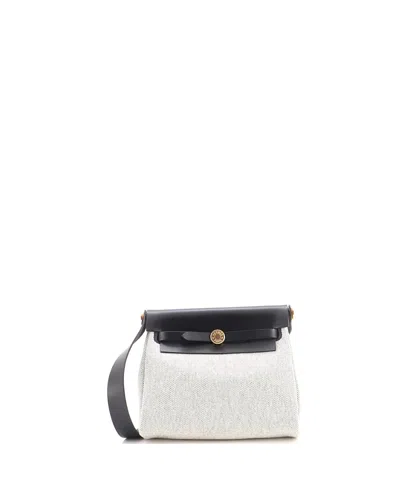 Pre-owned Pre-owned Hermes  Hermes 20 Herbag Zip Toile And Leather In Black