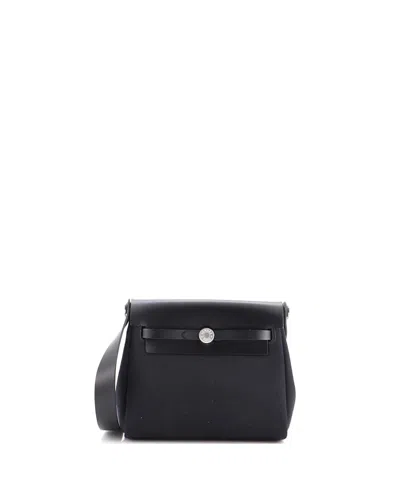 Pre-owned Pre-owned Hermes  Hermes 20 Herbag Zip Toile And Leather In Black