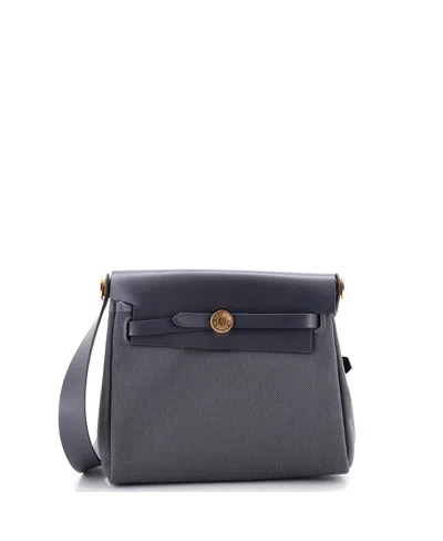Pre-owned Pre-owned Hermes  Hermes 20 Herbag Zip Toile And Leather In Gray