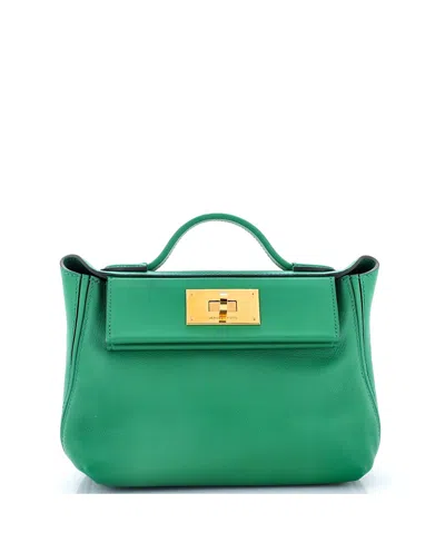 Pre-owned Pre-owned Hermes  Hermes 21 24/24 Bag Evercolor With Swift In Green