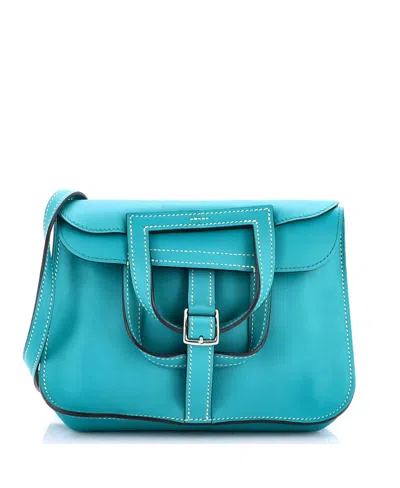 Pre-owned Pre-owned Hermes  Hermes 22 Halzan Bag Swift In Blue
