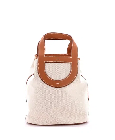 Pre-owned Pre-owned Hermes  Hermes 23 In-the-loop Bag Canvas With Swift In Neutral/ Brown