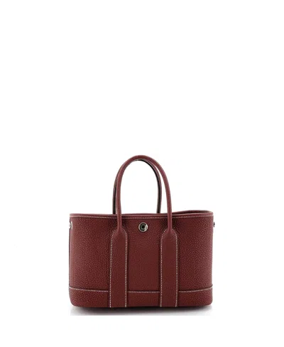 Pre-owned Pre-owned Hermes  Hermes 23 Neo Garden Party Tote Leather In Burgundy