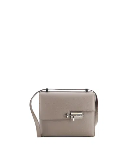 Pre-owned Pre-owned Hermes  Hermes 23 Verrou Epsom Leather Shoulder Bag In Gray