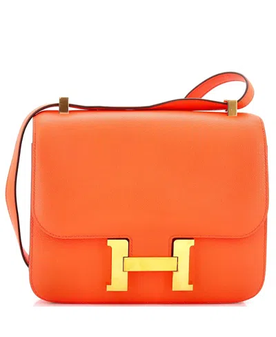 Pre-owned Pre-owned Hermes  Hermes 24 Constance Bag Evercolor In Orange