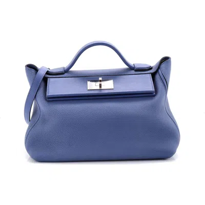 Pre-owned Hermes  Hermes 24/24 Bag Maurice With Swift 29 In Blue