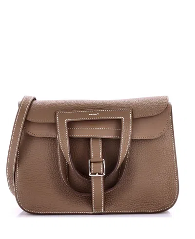 Pre-owned Pre-owned Hermes  Hermes 25 Halzan Bag Clemence In Gray