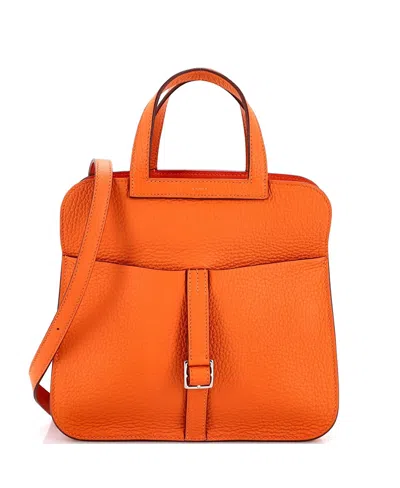 Pre-owned Pre-owned Hermes  Hermes 25 Halzan Bag Clemence In Orange