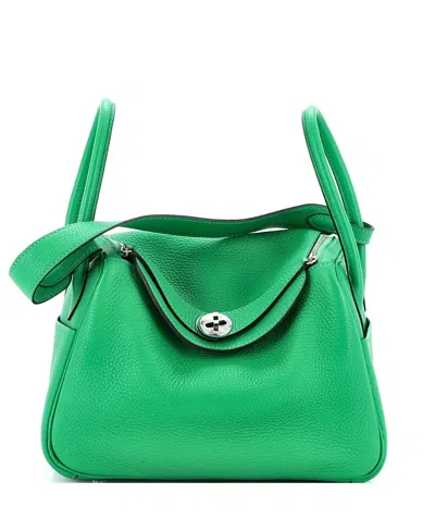 Pre-owned Pre-owned Hermes  Hermes 26 Lindy Bag Clemence In Green
