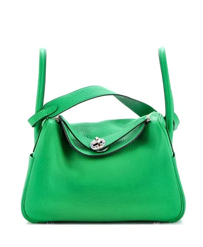 Pre-owned Pre-owned Hermes  Hermes 26 Lindy Bag Clemence In Green