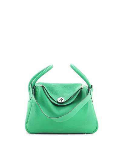 Pre-owned Pre-owned Hermes  Hermes 26 Lindy Bag Clemence In Green