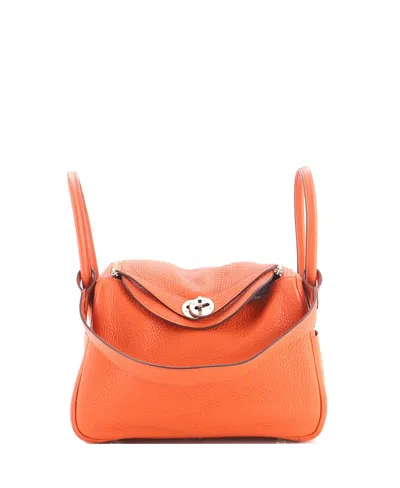 Pre-owned Pre-owned Hermes  Hermes 26 Lindy Bag Clemence In Orange