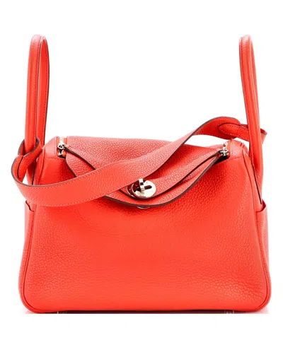 Pre-owned Pre-owned Hermes  Hermes 26 Lindy Bag Clemence In Red