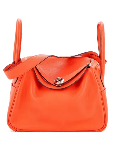 Pre-owned Pre-owned Hermes  Hermes 26 Lindy Bag Evercolor In Orange