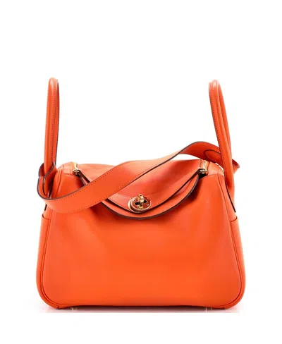 Pre-owned Pre-owned Hermes  Hermes 26 Lindy Bag Verso Swift In Orange
