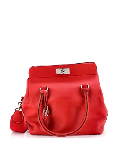 Pre-owned Pre-owned Hermes  Hermes 26 Toolbox Bag Swift In Red
