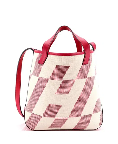 Pre-owned Pre-owned Hermes  Hermes 27 Cabas H En Biais Canvas & Leather Tote In Pink