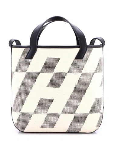 Pre-owned Pre-owned Hermes  Hermes 27 Cabas H En Biais Tote Canvas With Leather In Black