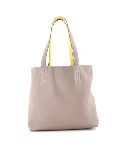 Pre-owned Pre-owned Hermes  Hermes 28 Double Sens Tote Veau Sikkim In Gray