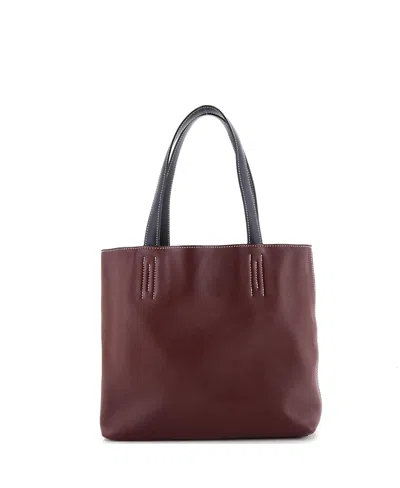Pre-owned Pre-owned Hermes  Hermes 28 Double Sens Tote Veau Sikkim In Red