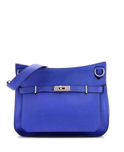Pre-owned Pre-owned Hermes  Hermes 28 Jypsiere Bag Clemence In Blue