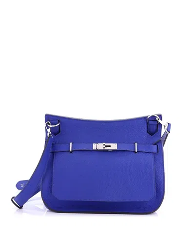 Pre-owned Pre-owned Hermes  Hermes 28 Jypsiere Bag Clemence In Blue