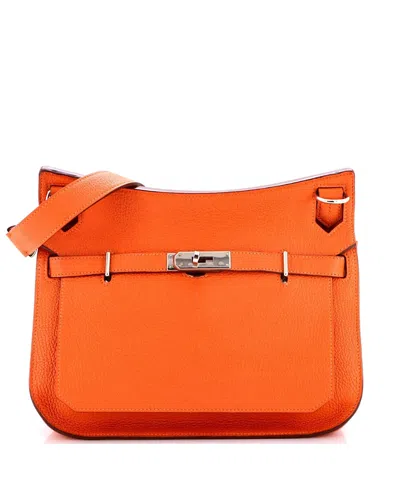 Pre-owned Pre-owned Hermes  Hermes 28 Jypsiere Bag Clemence In Orange