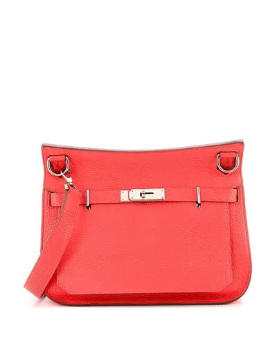 Pre-owned Pre-owned Hermes  Hermes 28 Jypsiere Bag Clemence In Red
