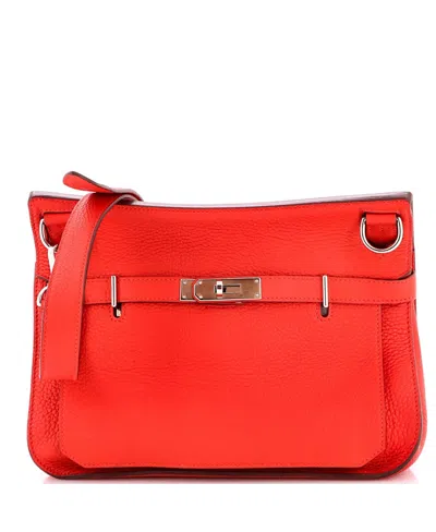 Pre-owned Pre-owned Hermes  Hermes 28 Jypsiere Bag Clemence In Red