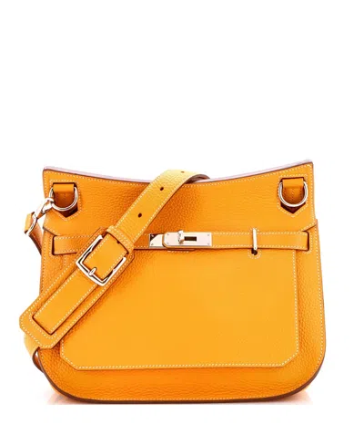 Pre-owned Pre-owned Hermes  Hermes 28 Jypsiere Bag Clemence In Yellow