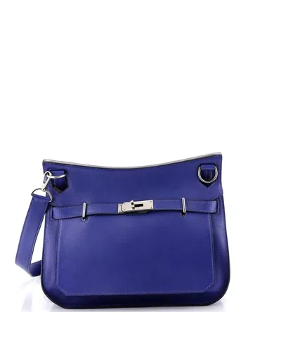 Pre-owned Pre-owned Hermes  Hermes 28 Jypsiere Leather Shoulder Bag In Blue