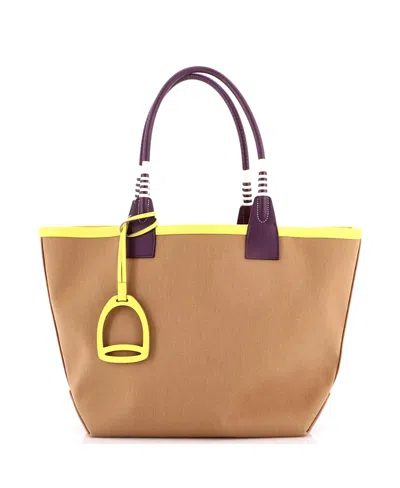 Pre-owned Pre-owned Hermes  Hermes 28 Sac Steeple Tote Toile With Leather
